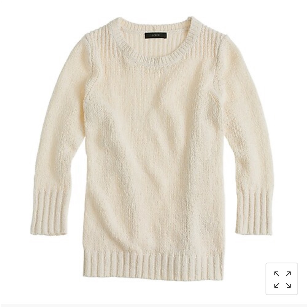 NWT J Crew Twisted Stitch Cream Sweater Size Small